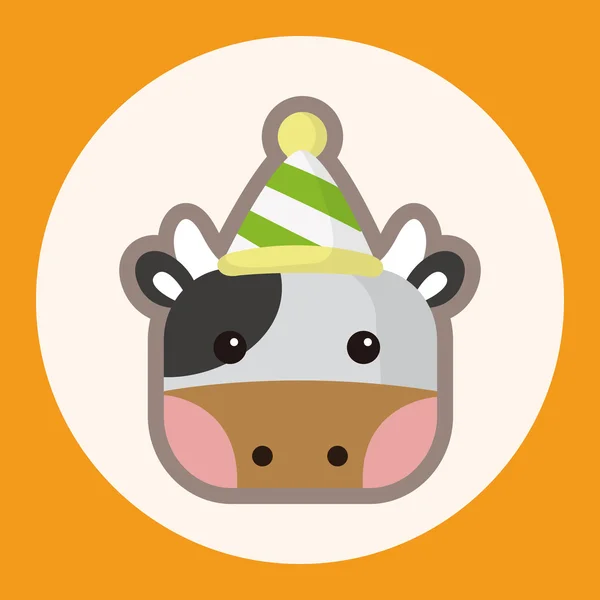 Animal cow cartoon theme elements icon element — Stock Vector