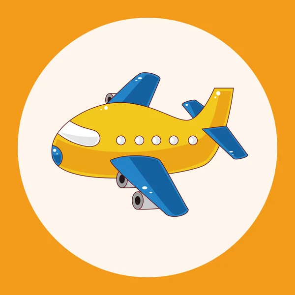 Transport Flugzeug Thema Elemente Symbol Element — Stockvektor