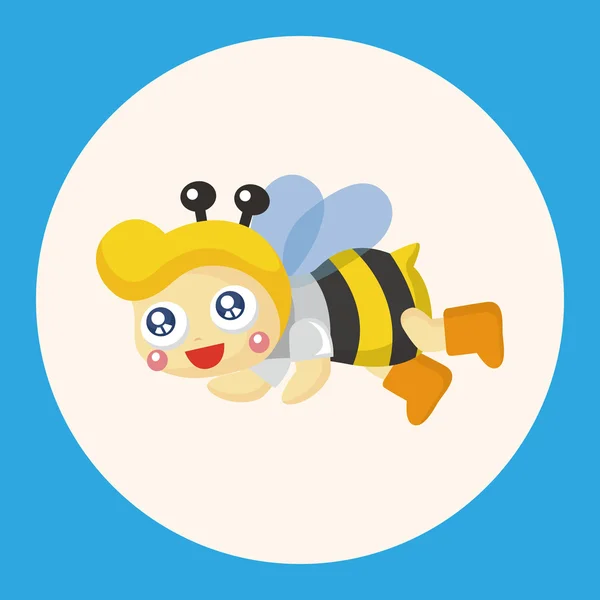 Méh rajzfilm téma elemek ikon elem — Stock Vector
