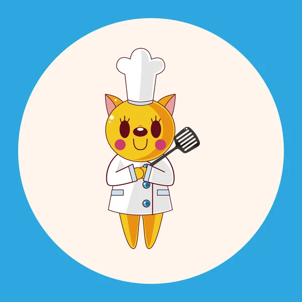 Animale chef cartone animato tema elementi icona elemento — Vettoriale Stock