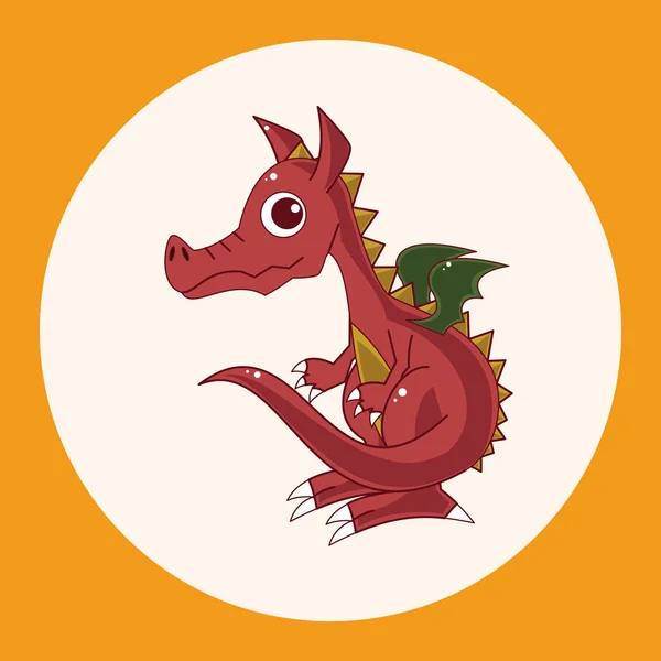 Dragón tema elementos icono elemento — Vector de stock
