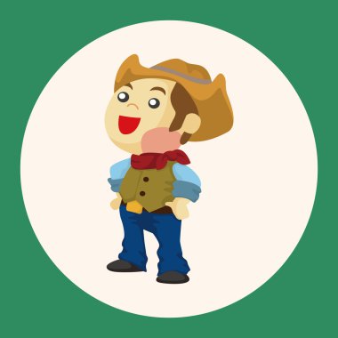 kovboy Tema öğeleri simge öğesi