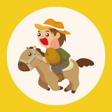 kovboy Tema öğeleri simge öğesi