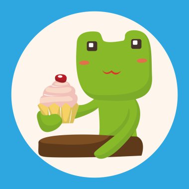 öğleden sonra çay Tema öğeleri simge elemana sahip olan hayvan kurbağa