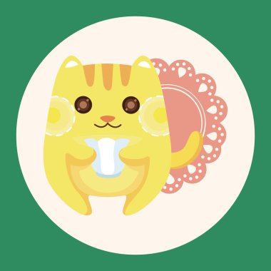 öğleden sonra çay Tema öğeleri simge elemana sahip olan hayvan kedi