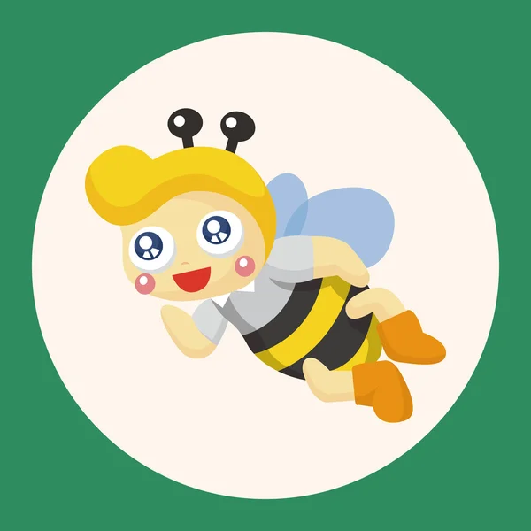 Bee cartoon theme elements icon element — Stock Vector