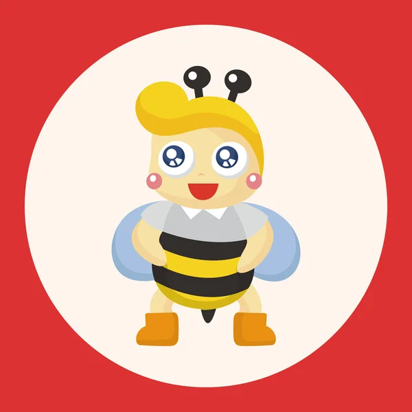 Bee cartoon theme elements icon element — Stock Vector