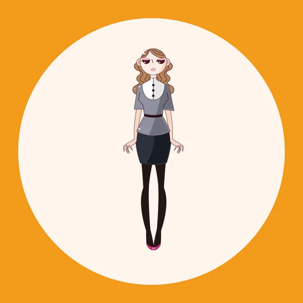 Lady girl cartoon theme elements icon element — Stock Vector