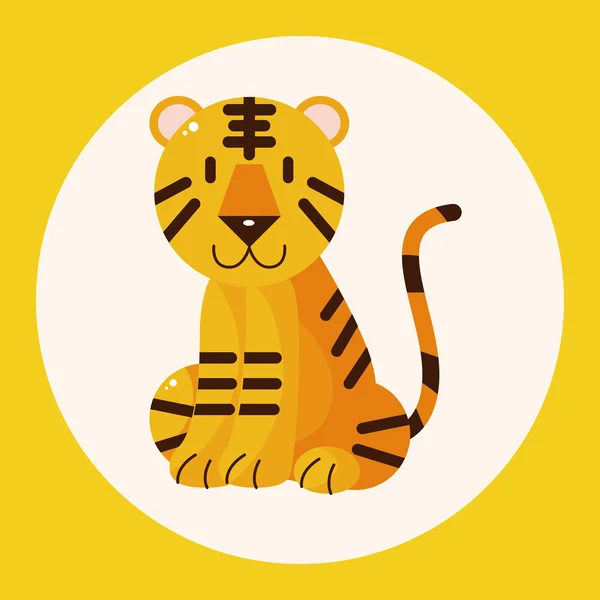 Állati tigris rajzfilm téma elemek ikon elem — Stock Vector