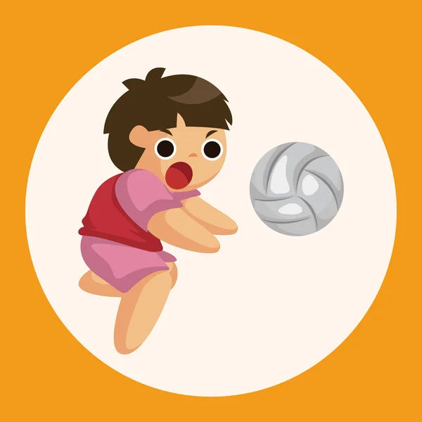 Éléments de thème joueur de volley-ball élément icône — Image vectorielle