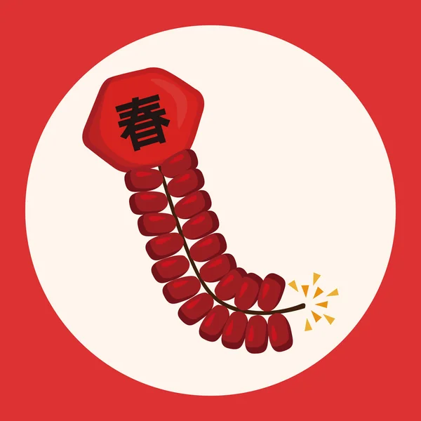 " Wish spring comes" Chinese firecrackers theme elements icon element — Stock Vector