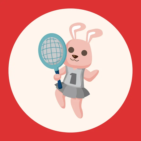 Lapin animal faisant des éléments de thème de dessin animé sportif élément icône — Image vectorielle