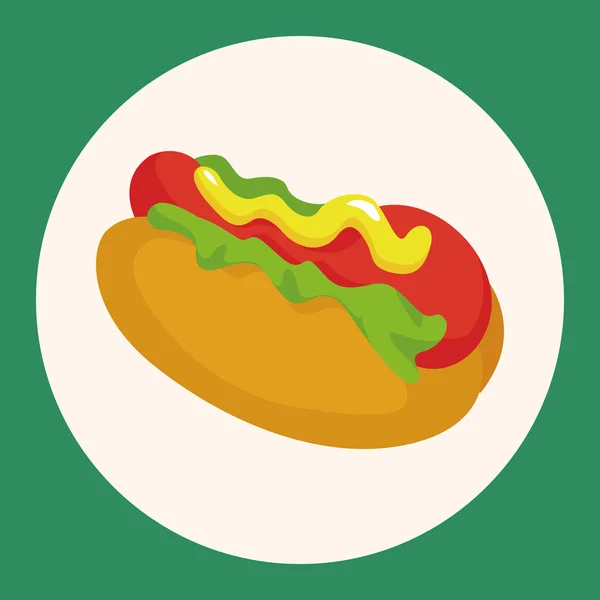 Smażone żywności tematu hot dog elementy ikony elementu — Wektor stockowy