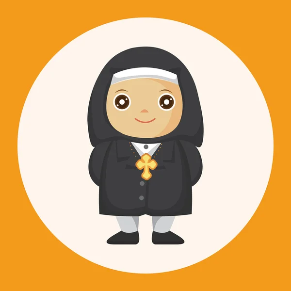 Pastor and nun theme elements icon element — Stock Vector