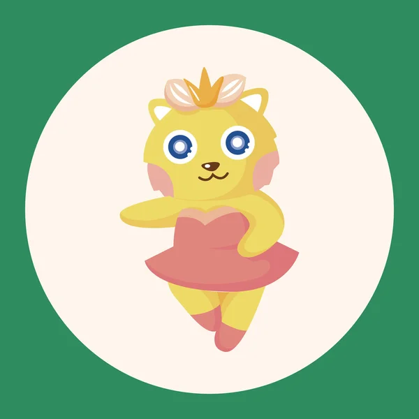Kot taniec element ikona kreskówka tematu elementów — Wektor stockowy