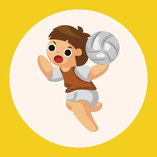 Elementos de tema jugador de voleibol elemento icono — Vector de stock