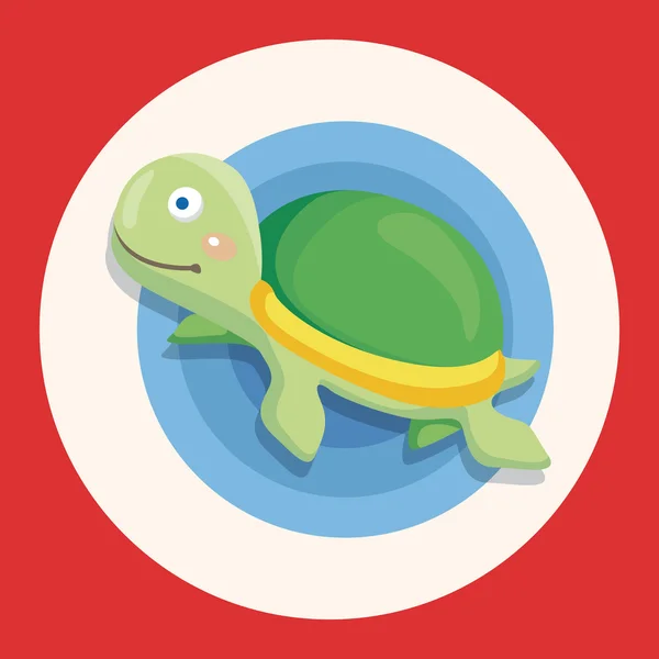 Zvířata mořská želva karikatura téma prvky ikonu prvku — Stockový vektor