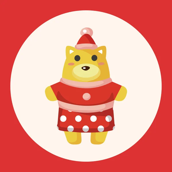 Тваринний ведмідь мультфільм різдвяний стиль елементи теми значок елемент — стоковий вектор