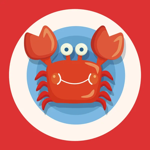 Mar animal caranguejo cartoon tema elementos ícone elemento —  Vetores de Stock