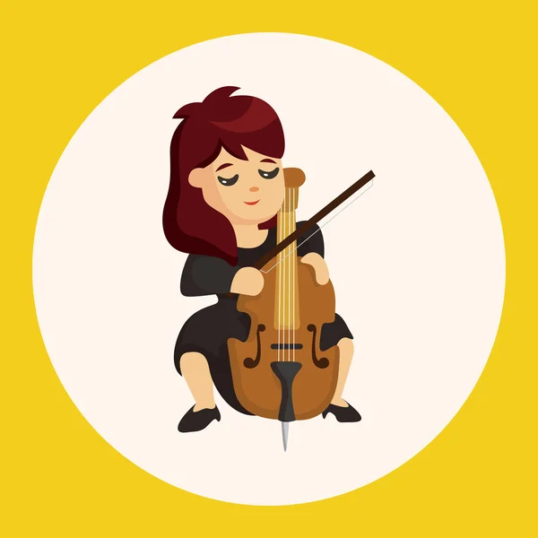 Elemento de ícone de elementos de tema violoncelista músico personagem — Vetor de Stock