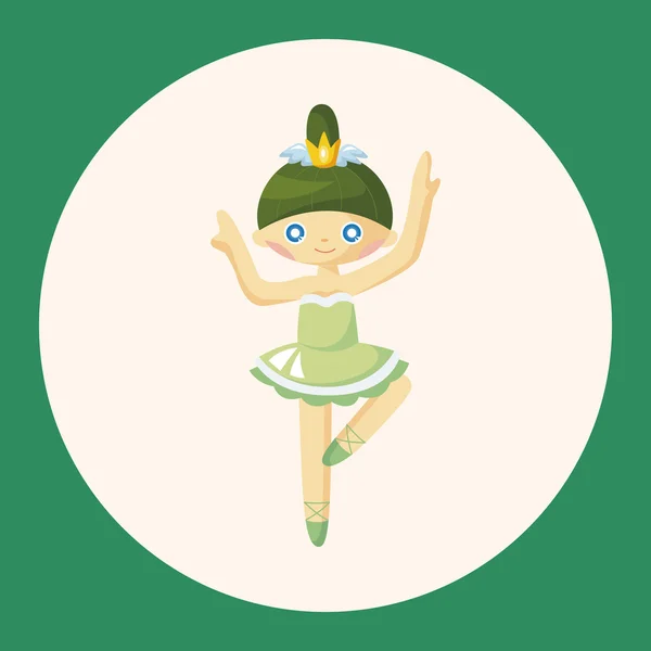 Ballet bailarina tema elementos icono elemento — Vector de stock