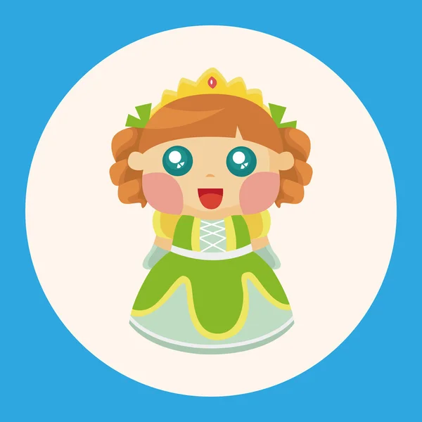 Koninklijke thema prinses elementen pictogram element — Stockvector