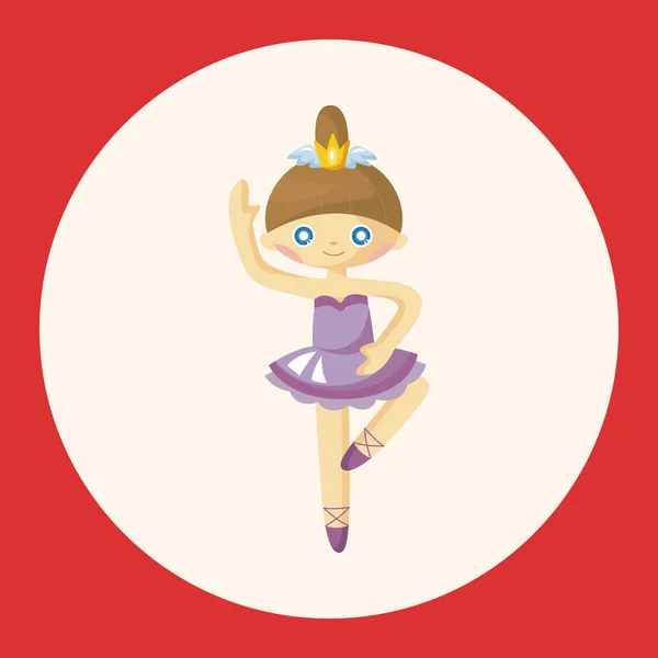 Ballet bailarina tema elementos icono elemento — Vector de stock