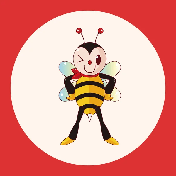 Pszczoła kreskówka tematu elementy ikony elementu — Wektor stockowy
