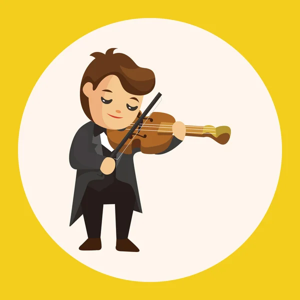 Personagem músico violinista elementos do tema elemento ícone — Vetor de Stock