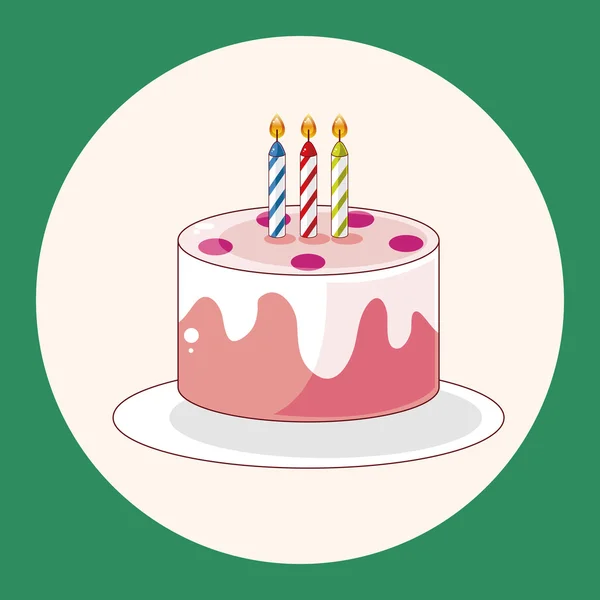 誕生日ケーキのテーマ要素アイコンの要素を飾る — ストックベクタ