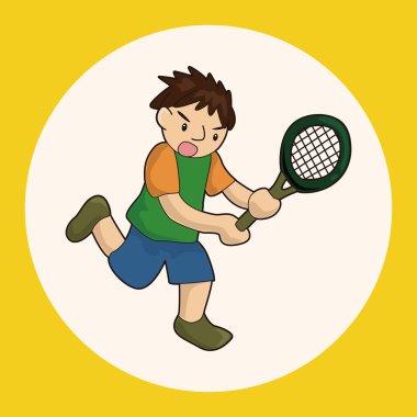 Tenis oyuncu Tema öğeleri vektör, eps simgesi öğesi