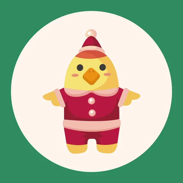 动物鸡卡通圣诞风格主题元素图标元素 — 图库矢量图片