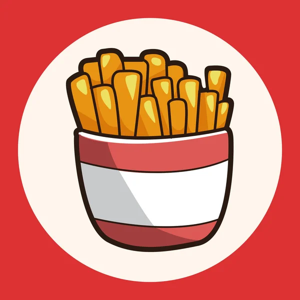 Stekt mat tema pommes frites element ikonen element — Stock vektor