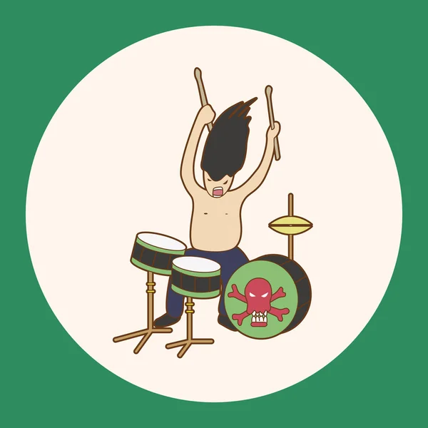 Band lid drummer thema elementen pictogram element — Stockvector