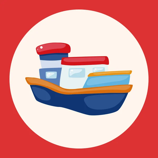 Transporte barco tema elemento ícone — Vetor de Stock