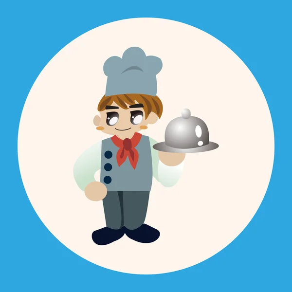 Chef-kok thema elementen pictogram element — Stockvector