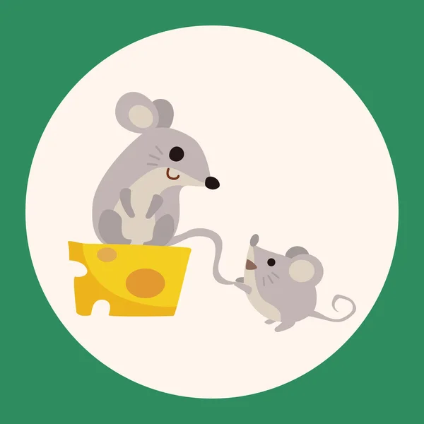 Элементы темы мультфильма о животных мышах — стоковый вектор