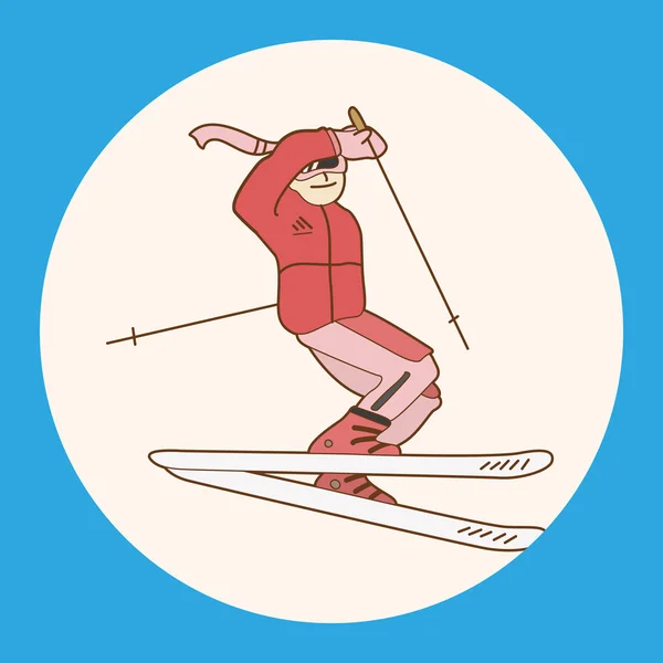 Elementos de tema de esqui — Vetor de Stock