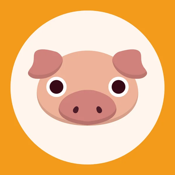 Elementy motywu kreskówka zwierzę świnia — Wektor stockowy