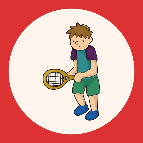 Jugador de tenis tema elementos vector, eps — Vector de stock