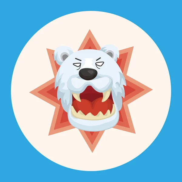 Animales oso polar elementos de dibujos animados tema — Vector de stock