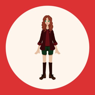 Bayan kız çizgi film Tema öğeleri simge öğesi