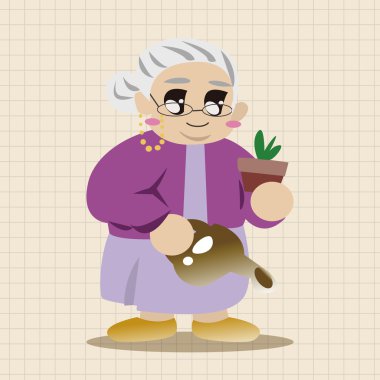 Aile büyükanne karakteri Tema öğeleri