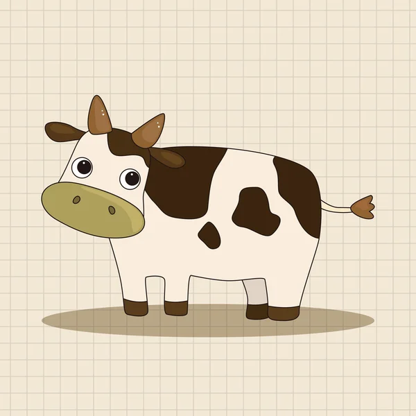 Animal vache dessin animé éléments thème — Image vectorielle