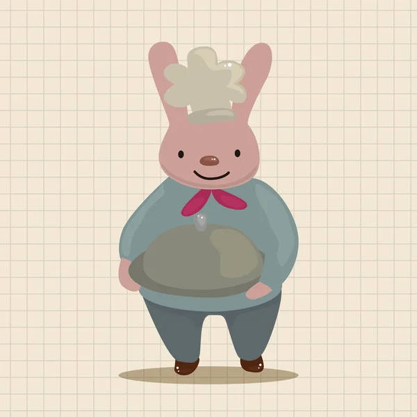 Animal rabbit chef cartoon theme elements — Stock Vector