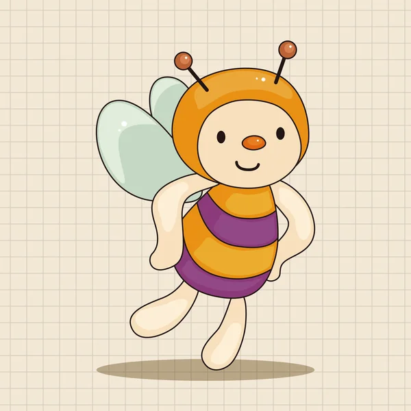 Abeille éléments de thème dessin animé — Image vectorielle