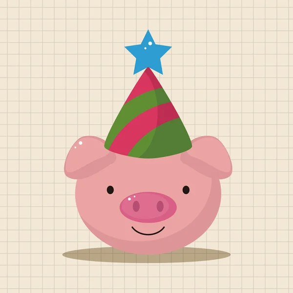 Animal pig cartoon theme elements — Stock Vector