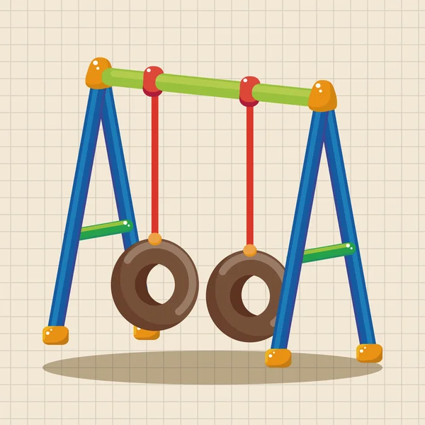 Parco giochi swing elementi a tema — Vettoriale Stock