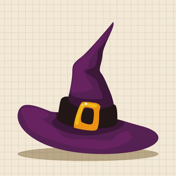 Witch hat thema-elementen — Stockvector