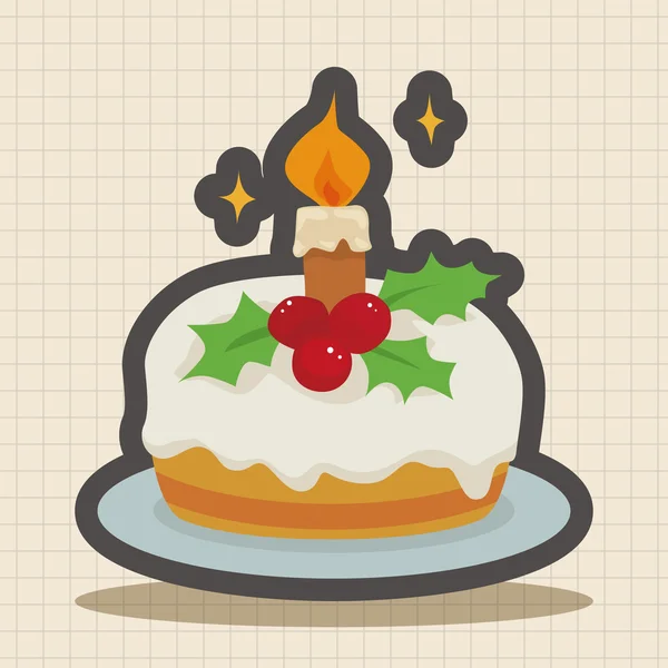 Elementos do tema bolo de Natal — Vetor de Stock